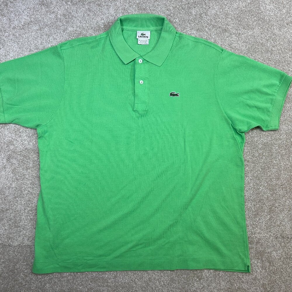 Mens Lacoste Lime Green Polo Shirt Size 7 XXL
